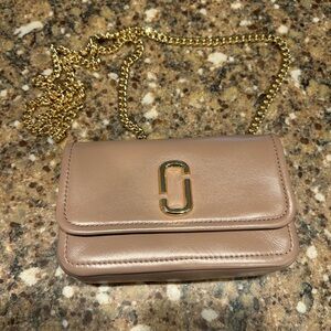 Marc Jacobs Beige Crossbody Bag with Gold Chain